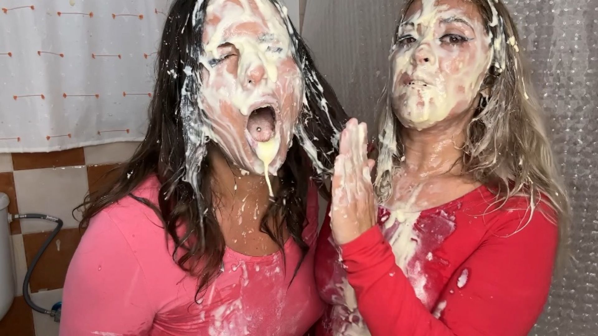 NEW FOOD MESS AND FULLY SHOWER DRESSED