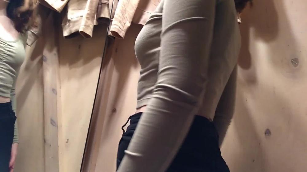 Wetschoolgirl Public Fitting Room 19Yo In Mall