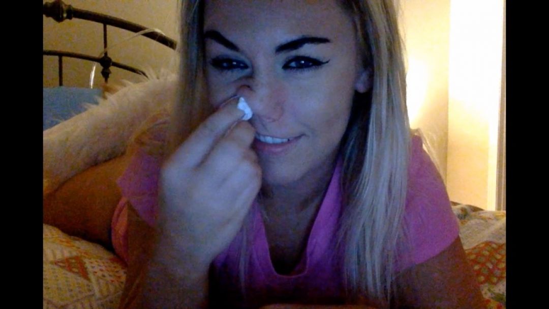 BLOWING MY NOSE in my pantiess **LOUD BLOWS
