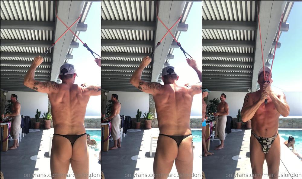 marcuslondon 01 06 2019 35130521 Working out poolside Mykonos villa