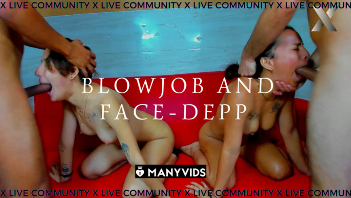 friends destroy the throat of two sluts