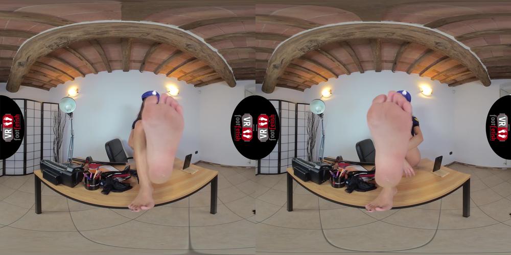 VR FOOT FETISH - Amazing Thena Is A Sexy Bad Cop - Vr 5K 60