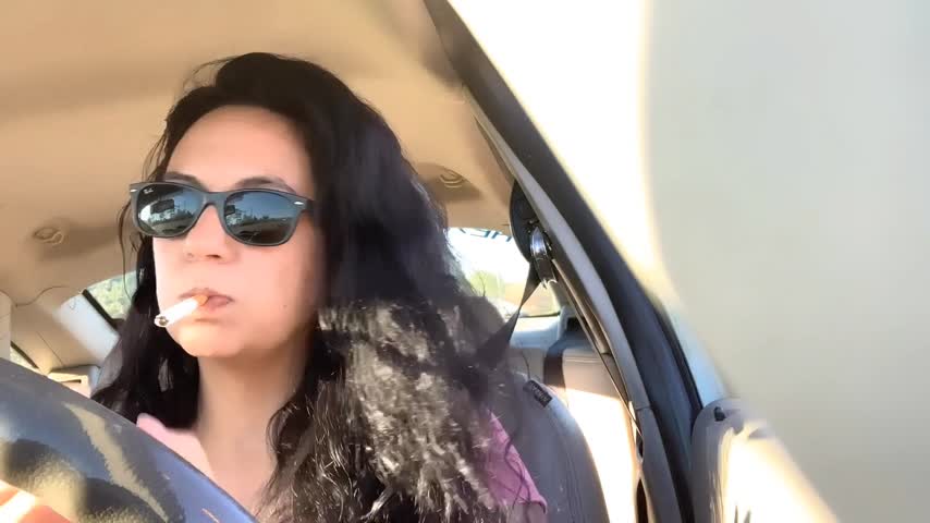 Smoking and peeing in car