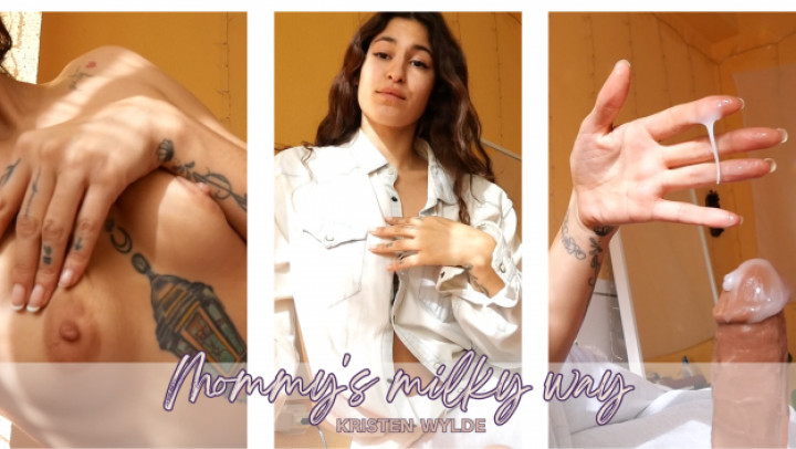 Step-mommy milks your dick while you suck her tits
