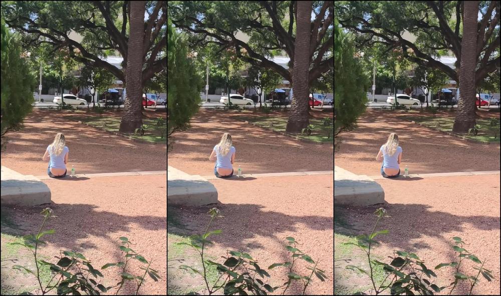 Spying On Girl In Park With Buttcrack