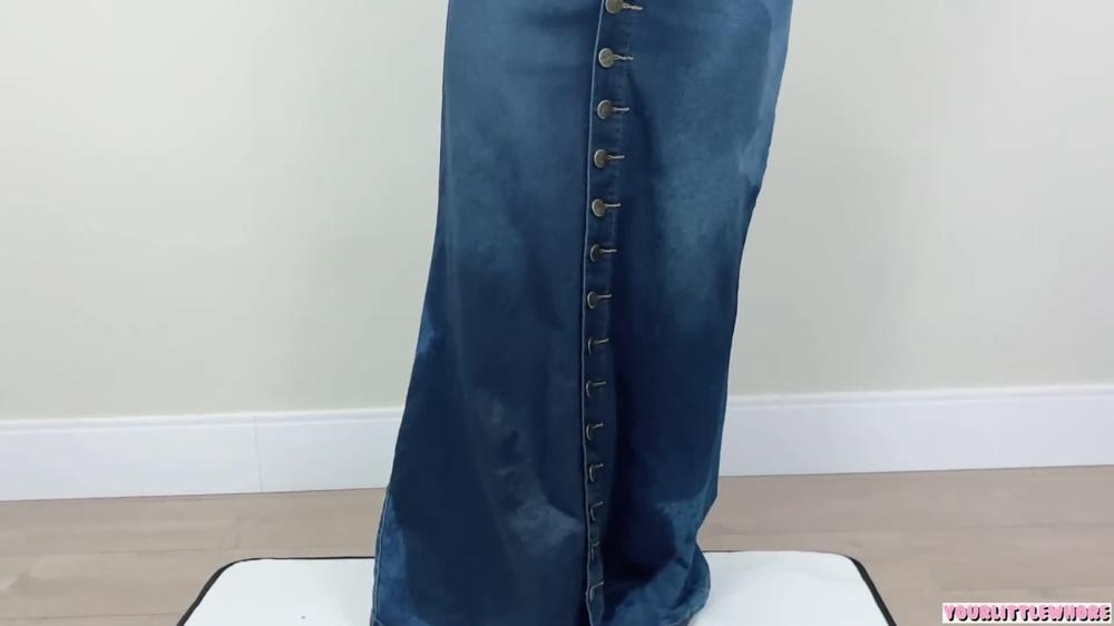 Peeing 6 Times On My Long Jeans Skirt