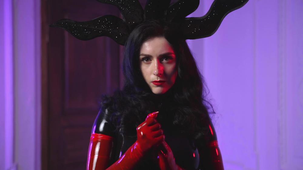 Asmr Black Latex Catsuit And Red Gloves