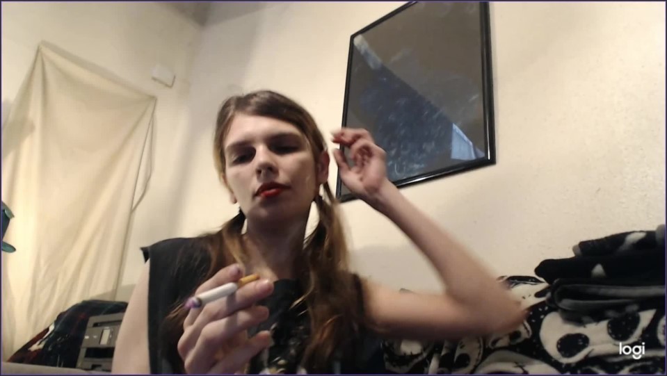 Princesscica Red Lipstick And A Menthol Cigarette