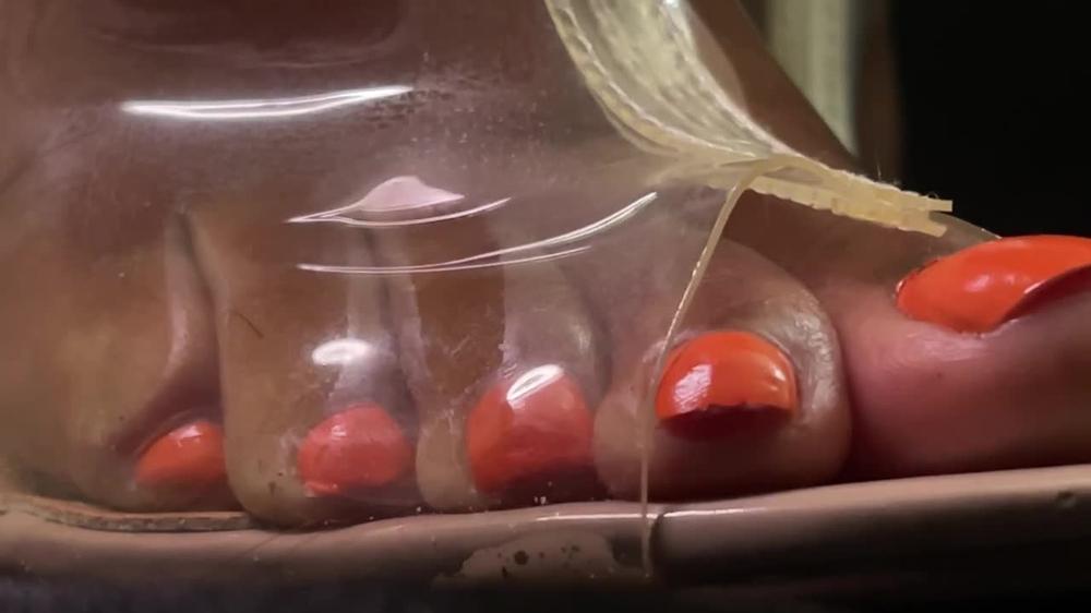 Giantess Clear Peep Toe Heels Teasing