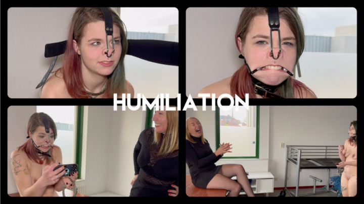 Humiliation with nose and mouth hook