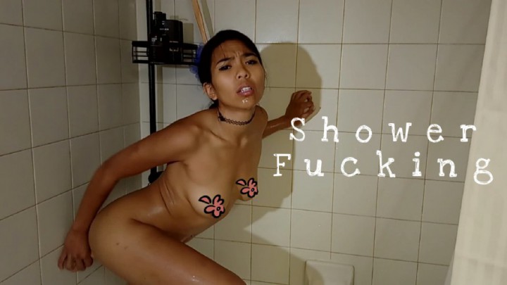 Little Asian Fucks Dildo in Shower - October 14, 2017
