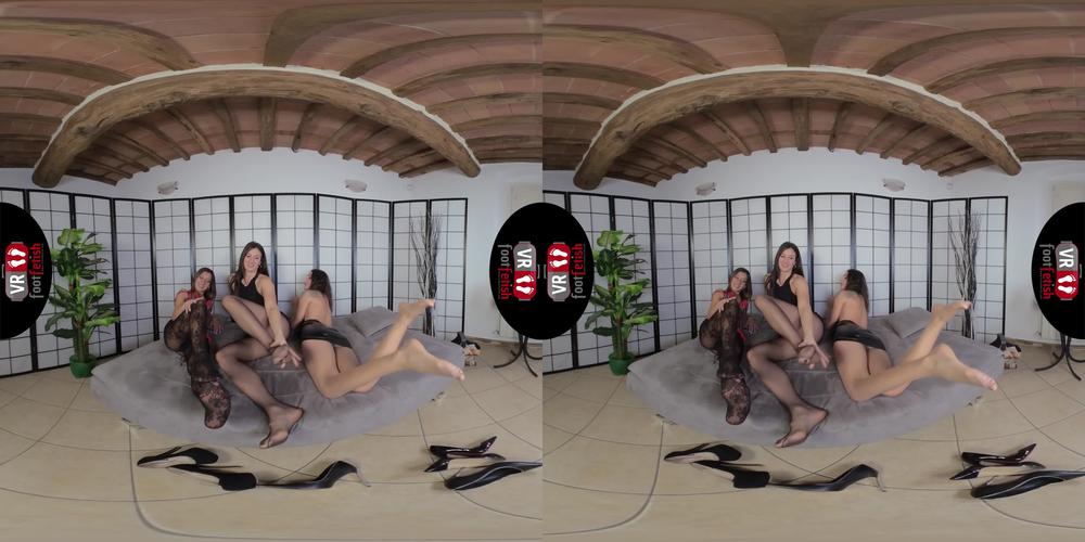 VR FOOT FETISH - Sexy Katia Casadei, Lilian And Thena Wiggle Their Feet In Vr - Vr 4K 60