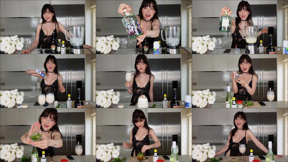 Making Cocktails in Lingerie