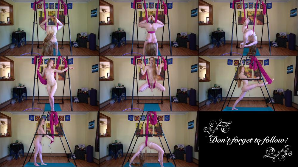 Scarletlotuss Nude Aerial Yoga Practice