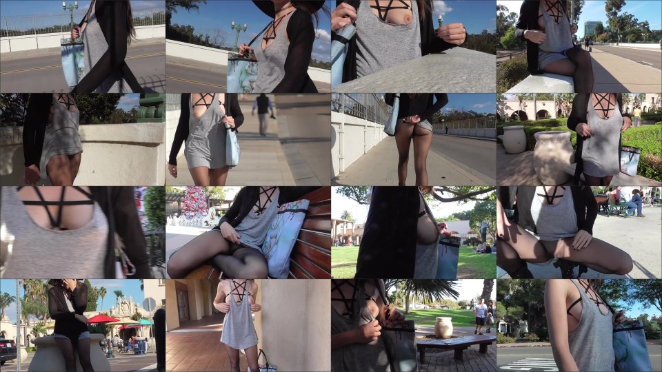 Shy Goth Loose Top At A Park