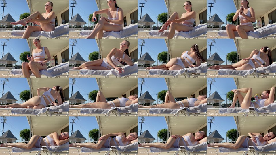 Natalialeo Sfw Oiling Up By The Pool