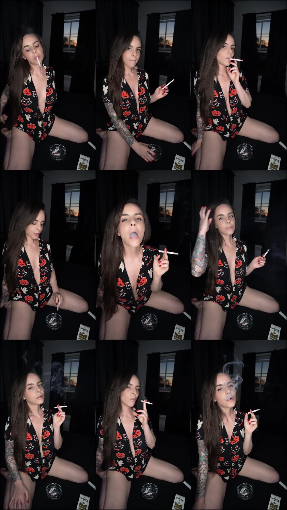 Smoking in Halloween Pajama Shirt