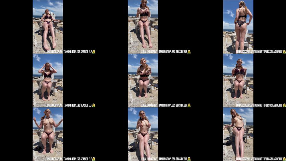 Seaside Elf Topless Tanning