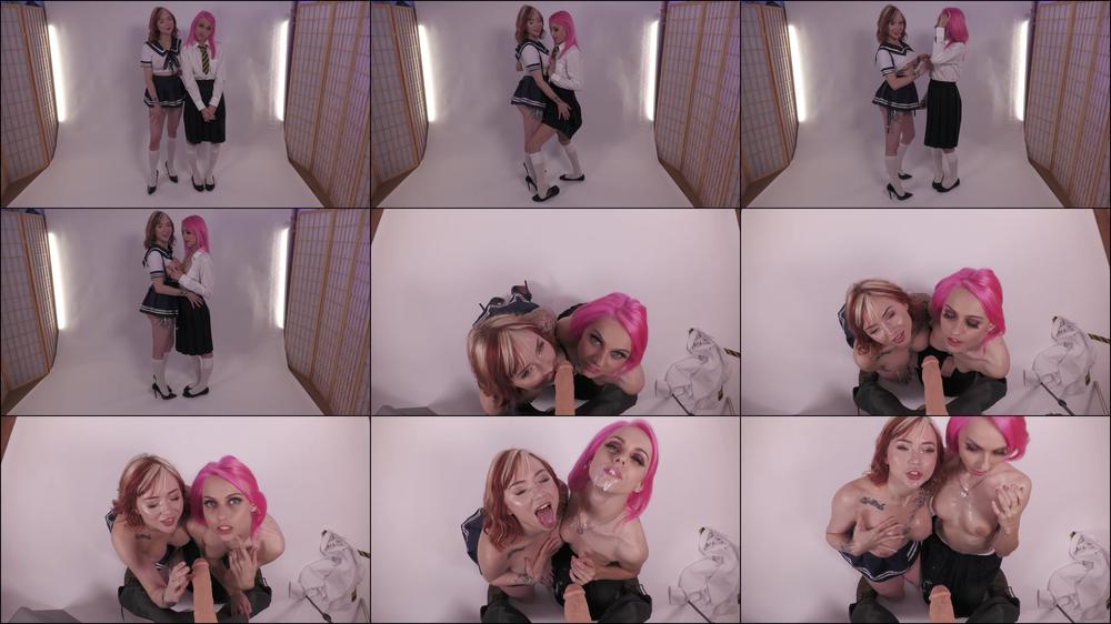 Naughty School girls get a facial POV