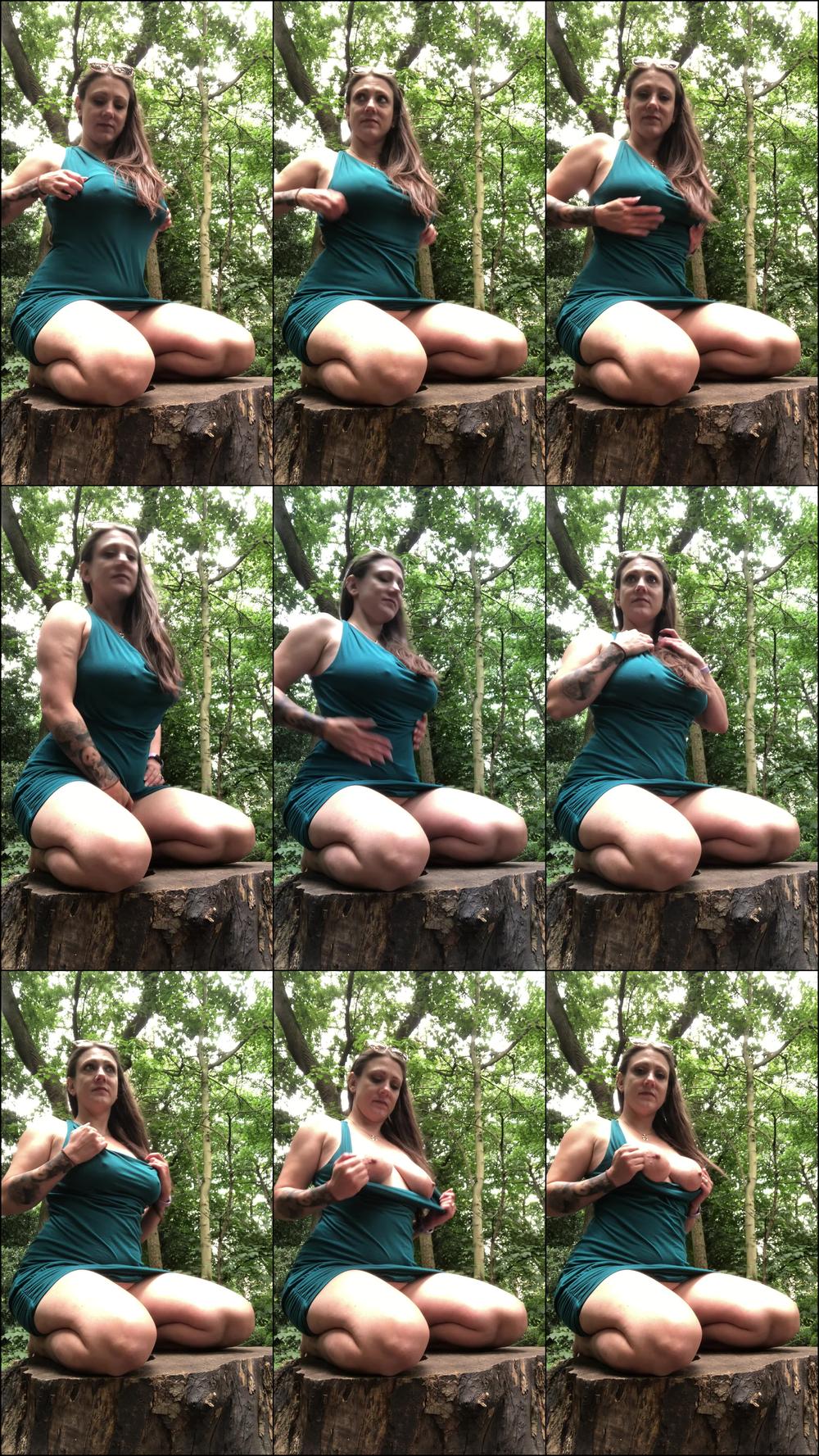Playing with my tits in the Forest
