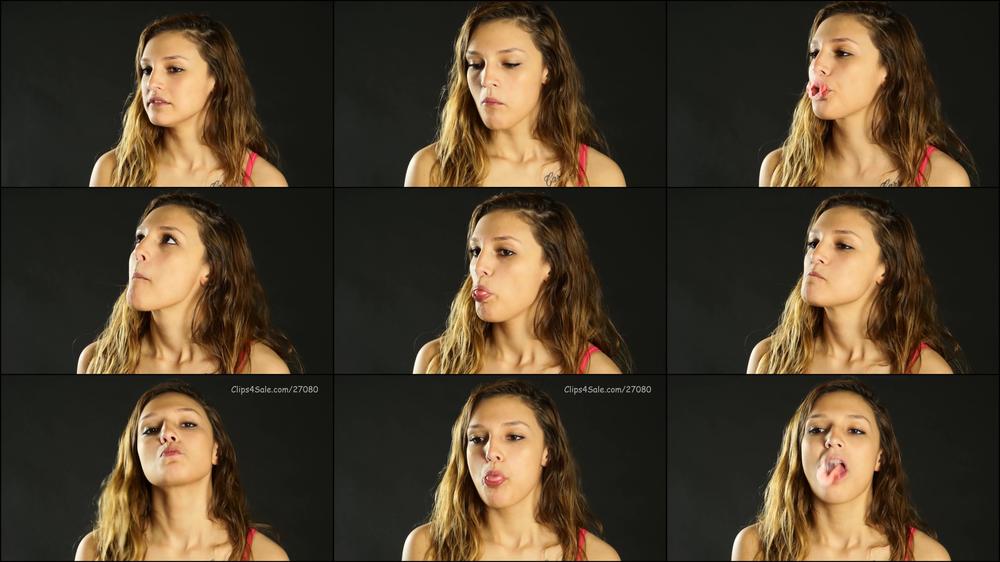 Danielle Blows Gum Bubbles on Black