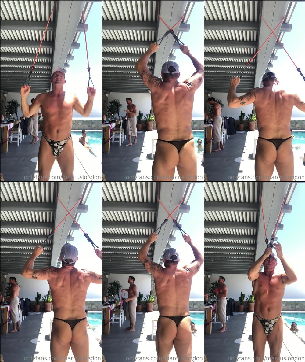 marcuslondon 01 06 2019 35130521 Working out poolside Mykonos villa