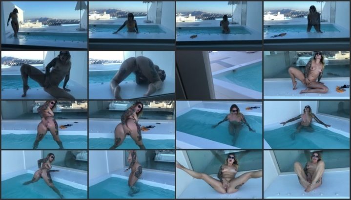 Ava Austen Strip Amp Finger My Holes In Clifftop Pool