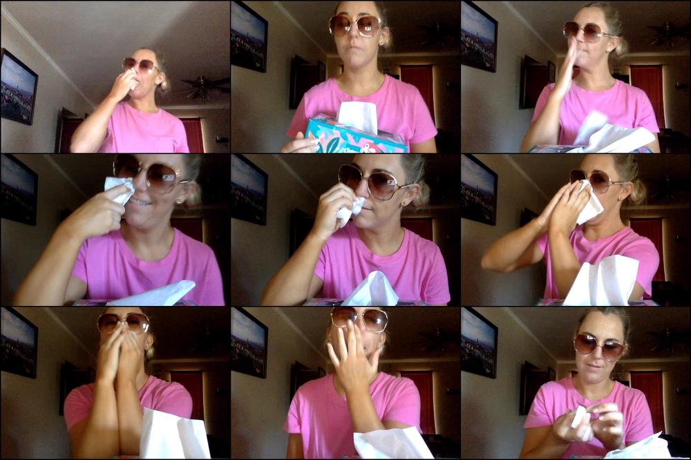 IM SICK WITH THE FLU **BLOWING my NOSE