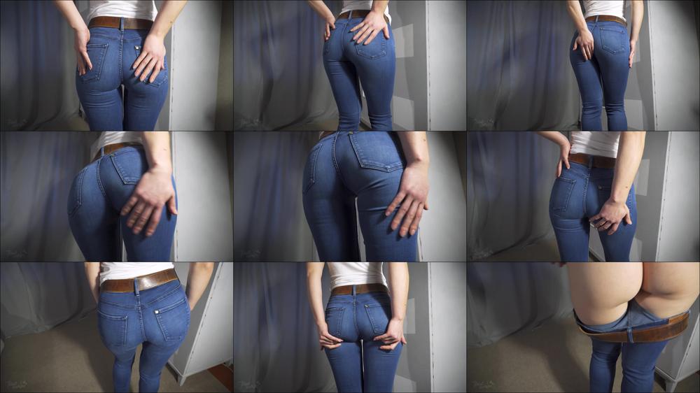 Sexy Milf Teasing Her Big Ass In Tight Blue Jeans