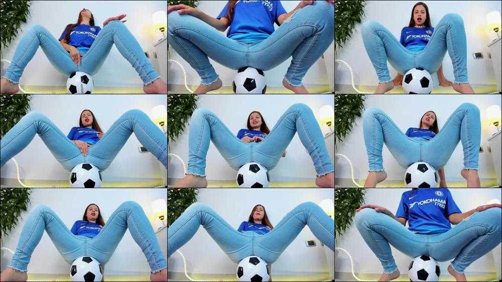 Naughty girl after a soccer game