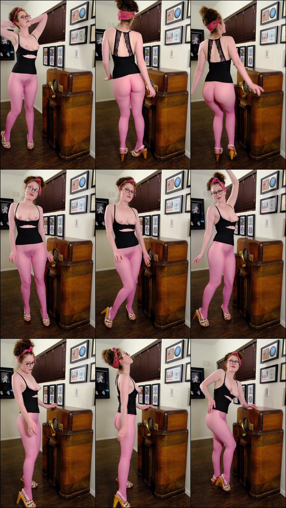 Girl Dances in Seamless Pantyhose