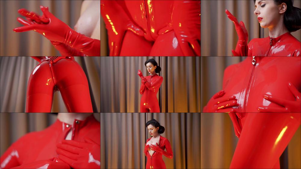 Red Catsuit And Mistress Dirty Talk