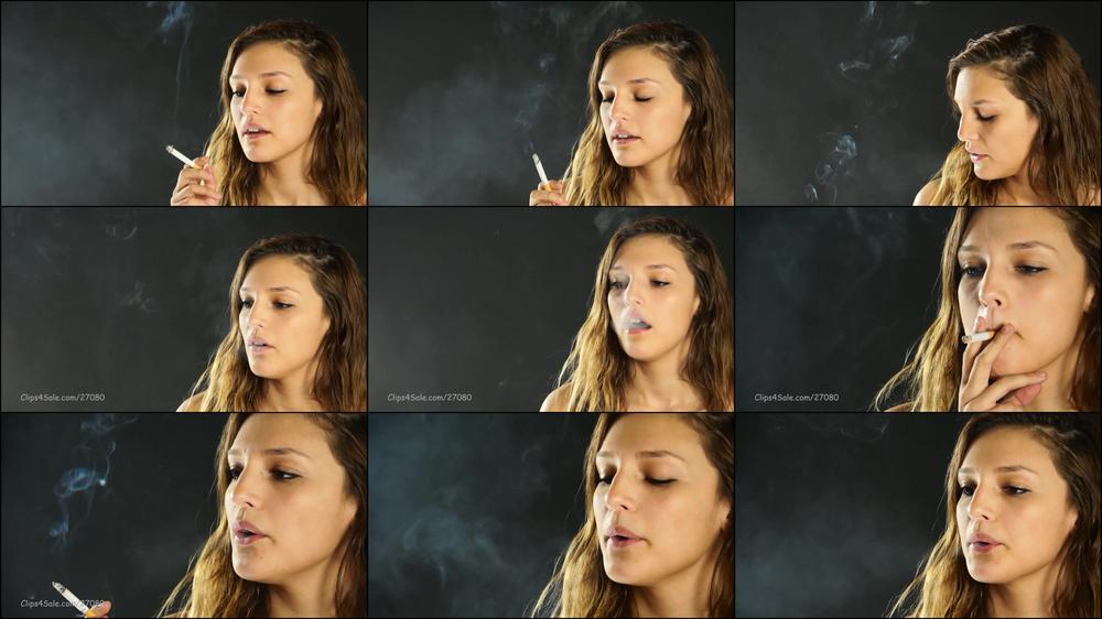 Danielle Smokes 2 Marlboro Blacks on Bla