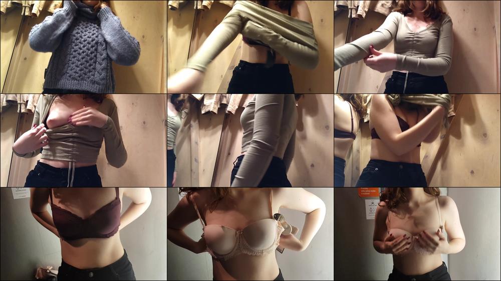 Wetschoolgirl Public Fitting Room 19Yo In Mall