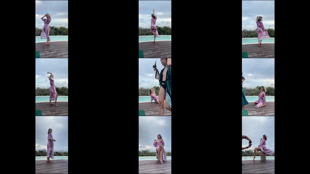 Photo art nude by the pool
