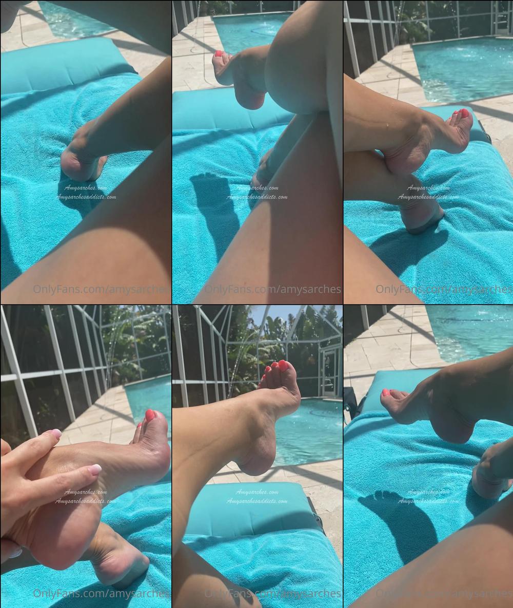 amysarches 05 09 2021 2212962799 hi guys here s a special pool clip enjoy my smooth legs and my deep deep arches