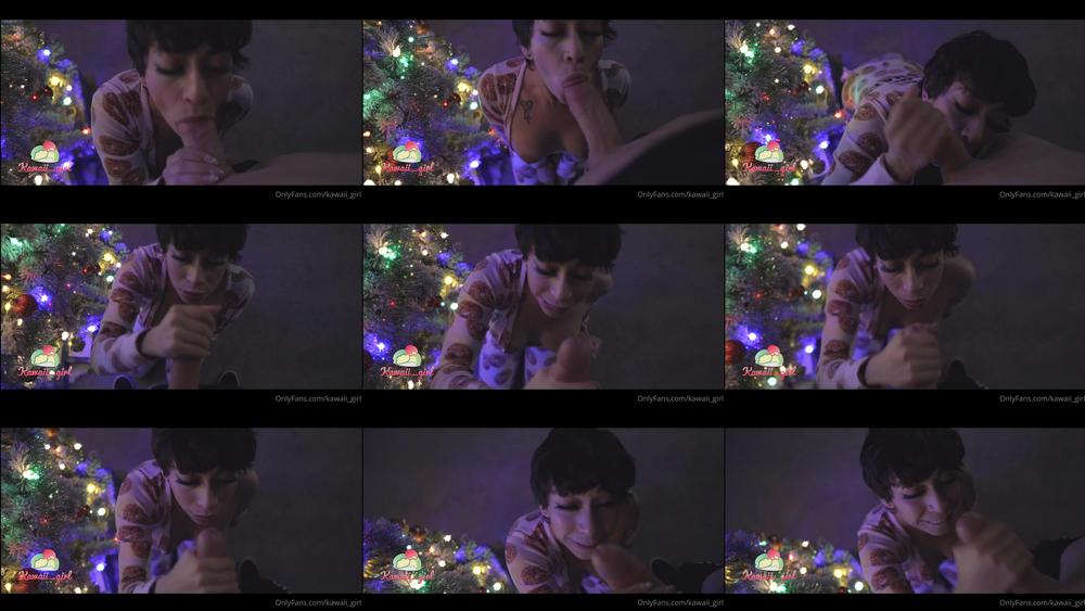 kawaii girl can i blow you under the christmas tree