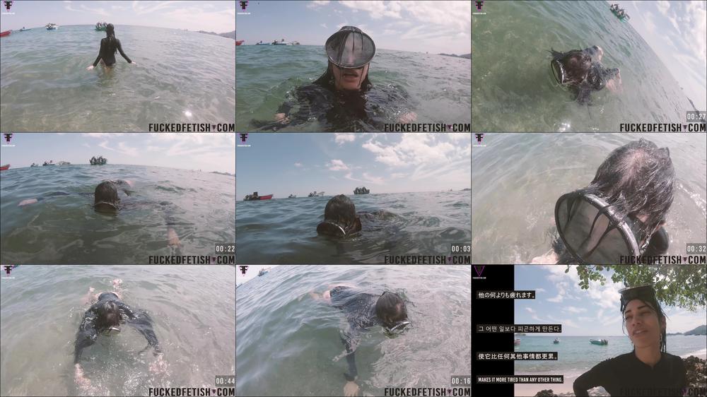 FuckedFetish - The Caribbean Sea Receives Goddess Breathplay Mask Diving Glass