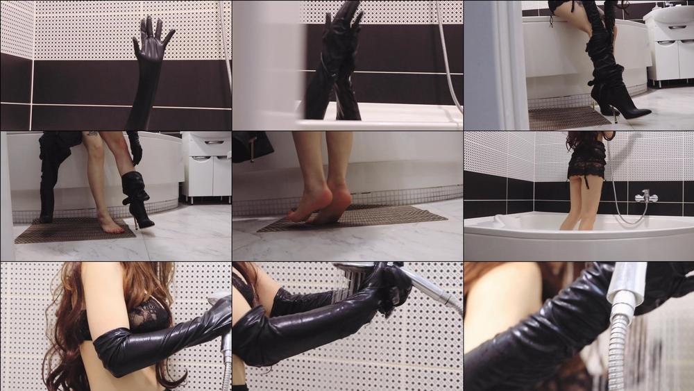 Shower in Leather Gloves - June 26, 2022