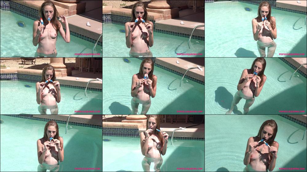 Kyler Quinn swimming pool popsicle blow - October 08, 2018
