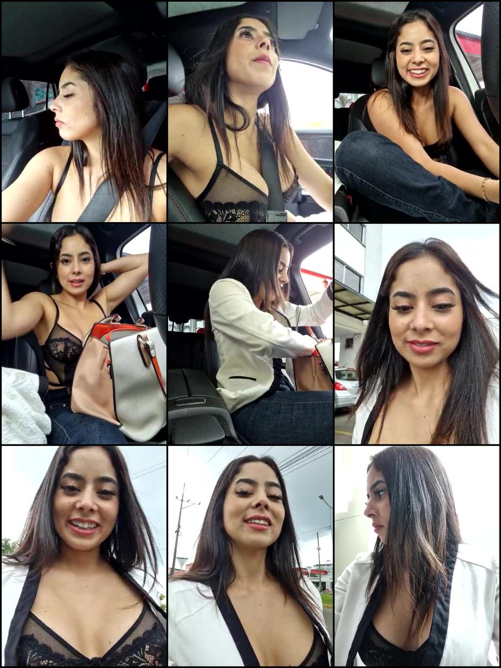 getting ready horny inside the car