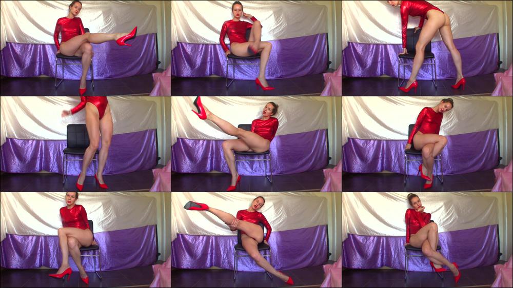 Red Stiletto Crossed Legs