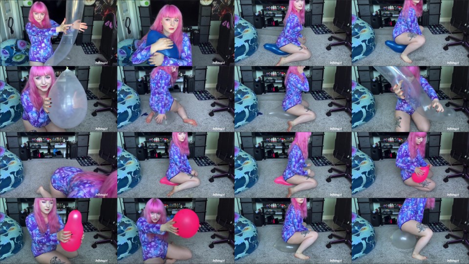 Inflatagirl Popping My Leftover Balloons