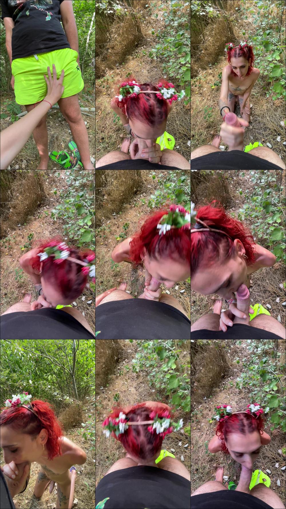 Blowjob in the forest cum eating - August 05, 2022
