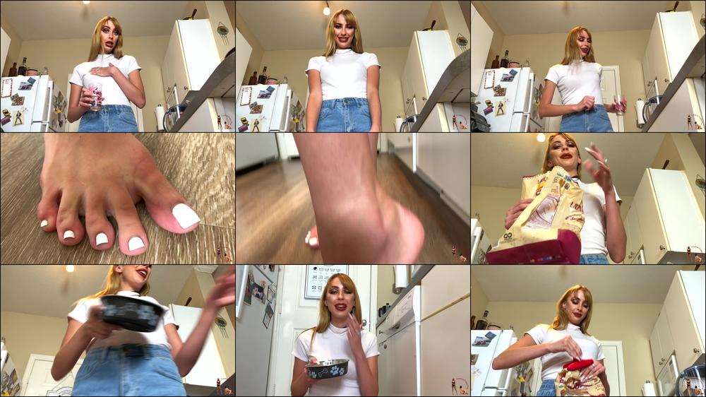 Summer Marshall Feeds Her Puppy Sub Feet and Scraps