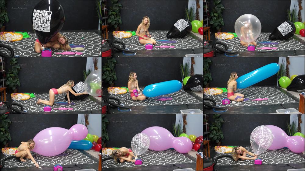 Amber Preps Large Balloons for Shoot