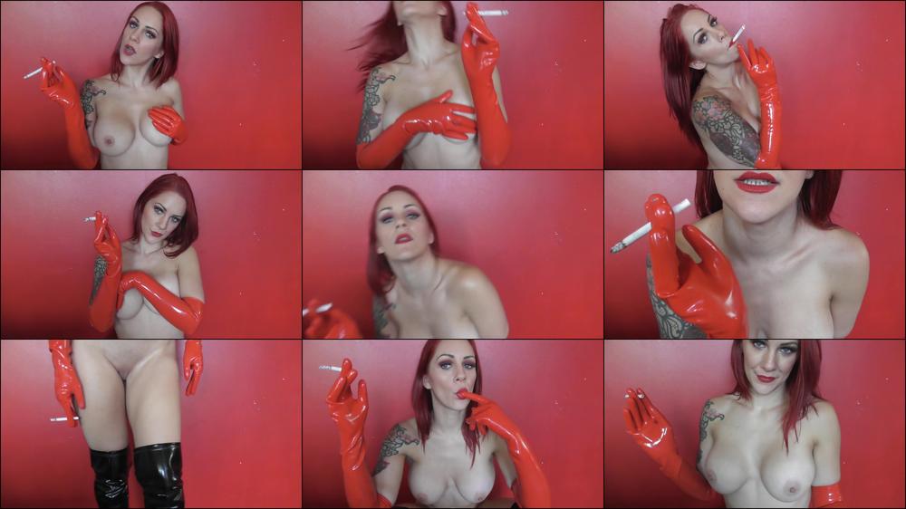 Ruby Onyx Topless Smoking With Latex Gloves