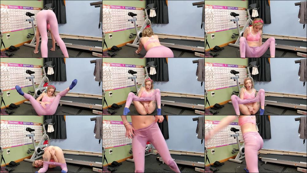 Young Yoga Slut Wets Pants and Squirts