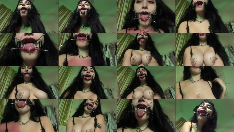 Dominatrixvera Tongue Worship Drool With Spider Gag