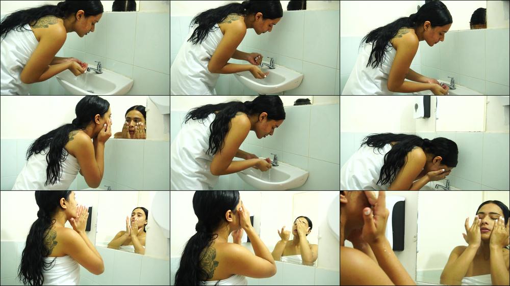 I wash my face after a saliva facial